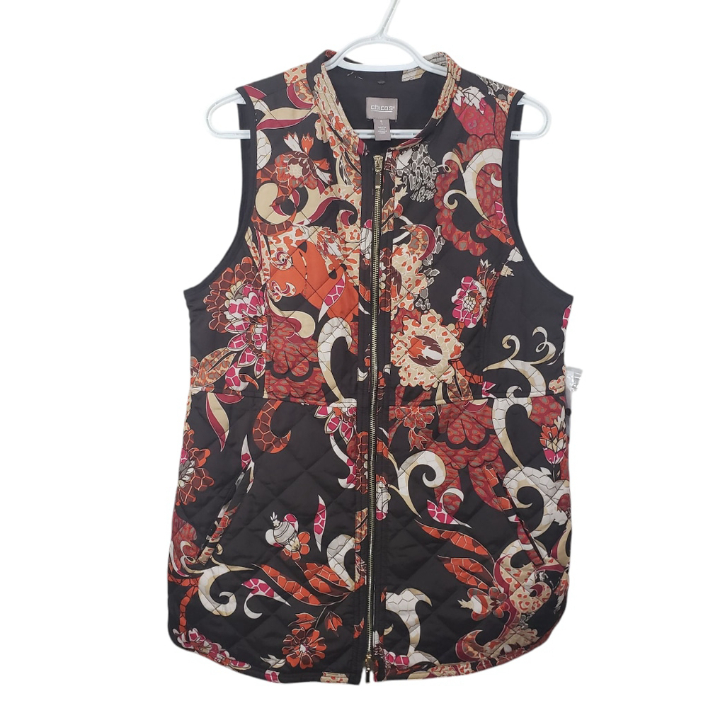 Chico's Quilted Long Vest